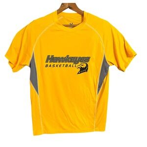 Hawkeyes Basketball T Shirt Adult Large Yellow Nike Style Athletic Short Sleeve